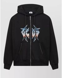 Gcds - Hooded Zip Jacket Graphic Print Studs - Lyst