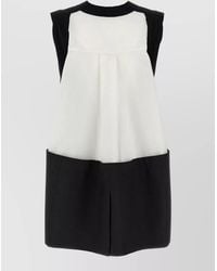 Sacai - Cotton Asymmetric Patchwork Mini Dress - Lyst