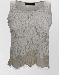D.exterior - Floral Lace Crop Top Relaxed Cut - Lyst