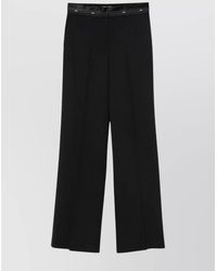 MSGM - Wool Regular-Fit Wide-Leg Trousers - Lyst