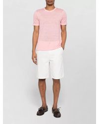 120% Lino - Linen Short Sleeve Crew Neck T-Shirt - Lyst