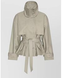 ROTATE BIRGER CHRISTENSEN - Cotton Short Double-Breasted Trench Coat - Lyst
