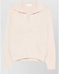 Victoria Beckham - Genevieve Polo Collar Wool Jumper - Lyst