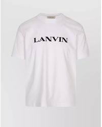 Lanvin - Cotton Logo-Embroidered Short-Sleeve T-Shirt - Lyst
