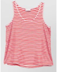 Pierre Louis Mascia - Silk Striped Scoop Neck Sleeveless Top - Lyst