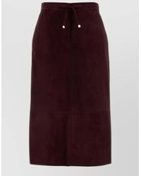 Max Mara - Suede Gazza Skirt Casual Mid Length - Lyst
