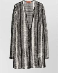 Missoni - Open-Knit Sequin-Embellished Vertical-Stripe V-Neck Long-Sleeve Cardigan - Lyst