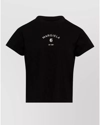 MM6 by Maison Margiela - Crew Neck Top Short Sleeves Stitching Detail - Lyst