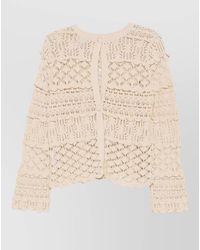 Semicouture - Zilla Cotton Crochet Lace Long Cardigan - Lyst
