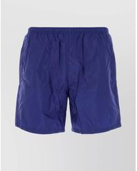 Prada - Nylon Swim Shorts With Back Pocket And Elastic Waistband - Lyst
