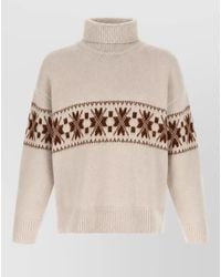 Kiton - Wool Geometric-Jacquard High-Neck Jumper - Lyst
