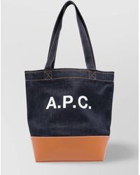 A.P.C. - Axel Small Leather Tote Bag - Lyst