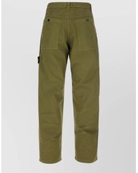 Stone Island - Cotton Pants Buttoned Pockets Belt Loops - Lyst