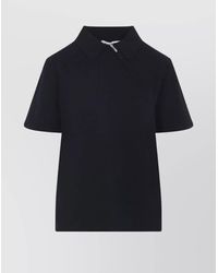 Miu Miu - Short Sleeve Polo Shirt With Collar Design - Lyst