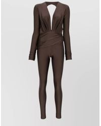 ANDAMANE - Plunging V-Neck Open-Back Jumpsuit - Lyst