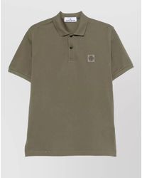 Stone Island - Cotton Logo-Patch Short-Sleeve Polo Shirt - Lyst