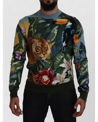 Dolce & Gabbana - Wool Silk Jungle Print Sweater - Lyst