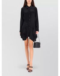 Alexander Wang - Shirt Style Dress Asymmetric Hem Waist Tie - Lyst