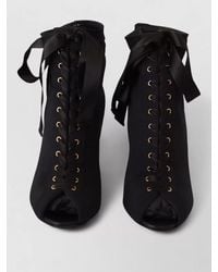 Dolce & Gabbana - Stretch Peep-Toe Lace-Up Ankle Boots - Lyst