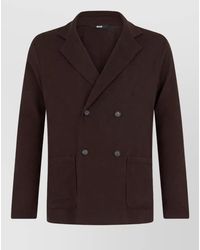 BOSS - Virgin Wool Single Breasted Coat - Lyst