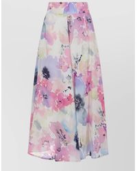 120% Lino - Maxi Linen Skirt High Waist Floral - Lyst