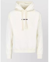 Jil Sander - Hooded Sweatshirt Drawstring Hood Ribbed Trims - Lyst