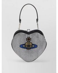 Vivienne Westwood - New Heart Crystal-Embellished Calfskin Clutch Bag - Lyst
