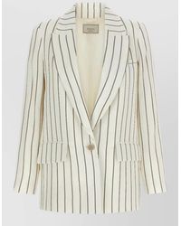 Peserico - Pinstripe Blazer Single Breasted Notched Lapels - Lyst