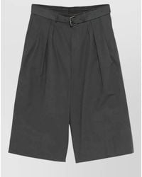 Dries Van Noten - Belted Cotton Poplin Tailored Bermuda Shorts - Lyst