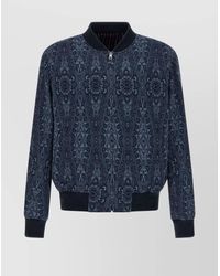 Etro - Patterned Bomber Jacket With Ribbed Cuffs And Hem - Lyst