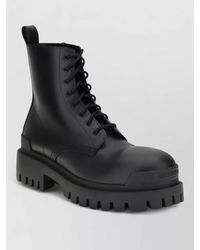 Balenciaga - Calf Leather Lace-Up Boots - Lyst