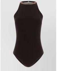 Brunello Cucinelli - Precious Collar Halterneck One Piece Swimsuit - Lyst