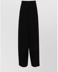 Max Mara - High Waist Wide Leg Trousers With Pleated Front - Lyst