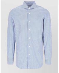 Finamore 1925 - Button Down Collar Striped Long Sleeve Shirt - Lyst