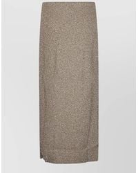 Circus Hotel - Viscose Midi Skirt High Slit Design - Lyst