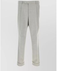PT Torino - Wool Trousers With Pleated Front And Cuffed Hem - Lyst
