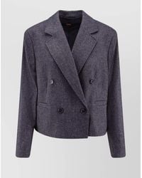 BOSS - Double-Breasted Wool Blend Blazer With Peak Lapels - Lyst
