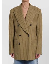 Dolce & Gabbana - Double Breasted Linen Jacket Peak Lapels - Lyst