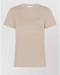 Max Mara - Ribbed Crew Neck Short Sleeve Cotton T-Shirt - Lyst