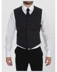 Dolce & Gabbana - Wool Blend V-Neck Waistcoat - Lyst