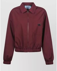 Prada - Poplin Jacket Chest Pocket Elasticated Hem - Lyst