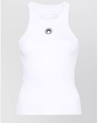 Marine Serre - Organic Cotton Ribbed Sleeveless Tank Top - Lyst