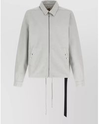 Rick Owens - Collared Zip Front Jacket Buttoned Cuffs - Lyst