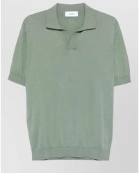 Lardini - Ribbed Trim Short-Sleeve Polo Shirt - Lyst