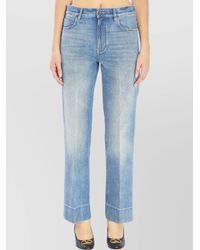 Valentino Garavani - Cotton High-Rise Straight-Leg Jeans - Lyst