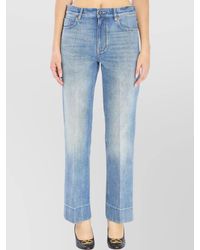 Valentino Garavani - Cotton High-Rise Straight-Leg Jeans - Lyst