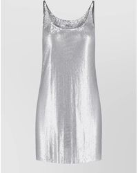 Rabanne - Scoop Neck Slim Fit Sequined Top - Lyst