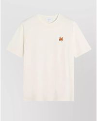 Maison Kitsuné - Cotton Regular Fit Fox Head Embroidered T-Shirt - Lyst