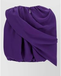 Balenciaga - Silk Asymmetric Draped Cape Top - Lyst