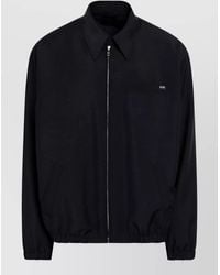 Prada - Jacket Long Sleeves Point Collar Elasticated Hem - Lyst